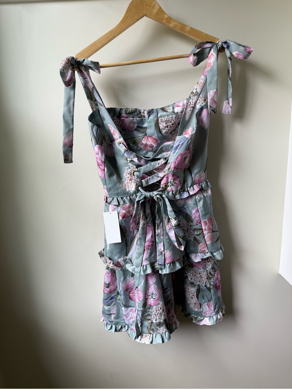 NWT SHOW ME YOUR MUMU Lady Corset Mini Dress Floral Coquette Garden Party L - Picture 3 of 6